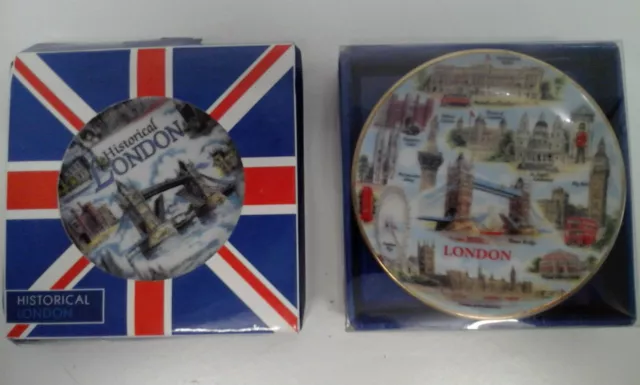 Mini Porcelain Decorative - Both with London Pictures - New in Box