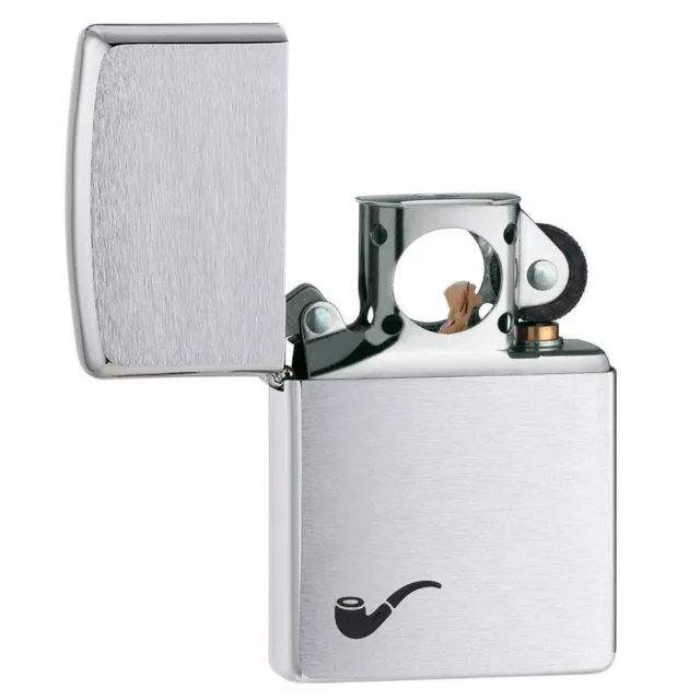 Zippo Genuine Brushed Chrome Windproof Refillable Insert Pipe Lighter 200PL 1392