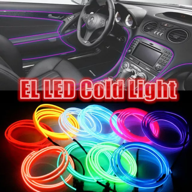 Neon LED Light Glow EL Wire String Strip Rope Tube Decor Car LED Controller lot