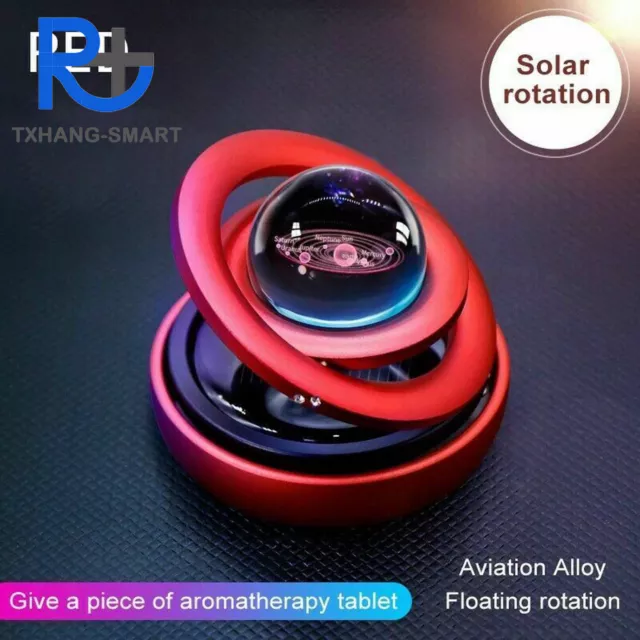 Solar Power Auto Car Rotate Aromatherapy Air Freshener Perfume Holder Decor A2TS