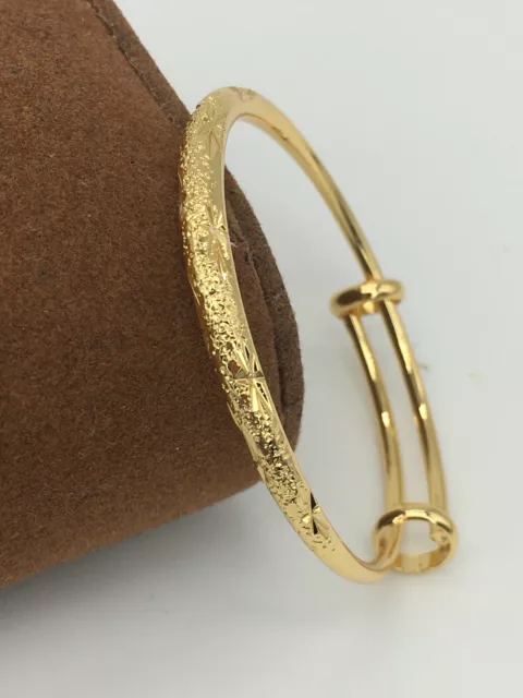 22Ct  Gold Filled Infant, Baby, Child, Toddler Adjustable Bangle/ Bracelet Ref:2