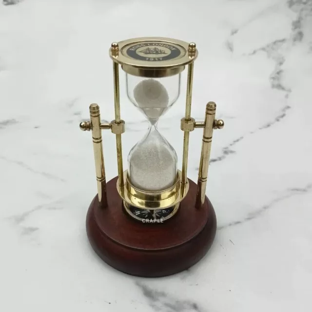 Reloj de arena con brújula, temporizador de latón, Base de madera, regalo,...