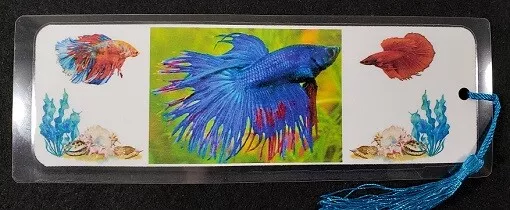 Fresh Water Tropical Fish BOOKMARK - Hand Made - Choose Fish (J-Z) 5 ml - 8 x 3