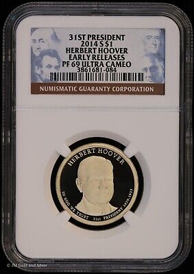 2014 S Proof Presidential Dollar Hoover NGC PF 69 Ultra Cameo Early Releases PR