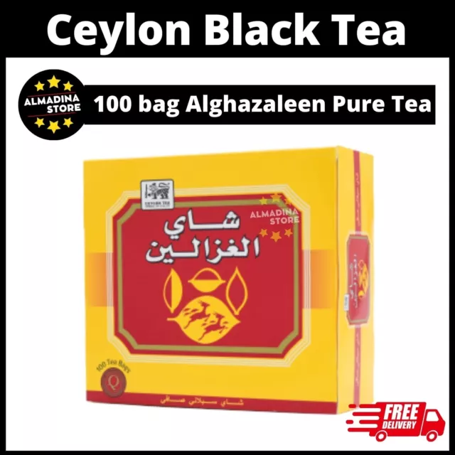 Black Tea Alghazaleen Pure Ceylon Organic Tea Leaves 100 bag شاي سيلاني الغزالين