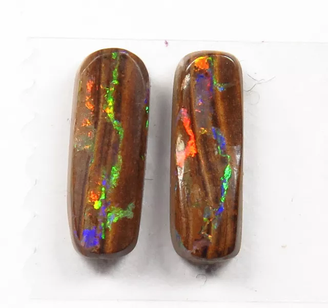 Australian Boulder Opal Pair 1.81ct Natural Queensland Stone