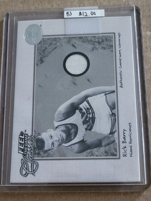 2001 Fleer Greats Of The Game Rick Barry Feel The Game Jersey Miami Hurricanes