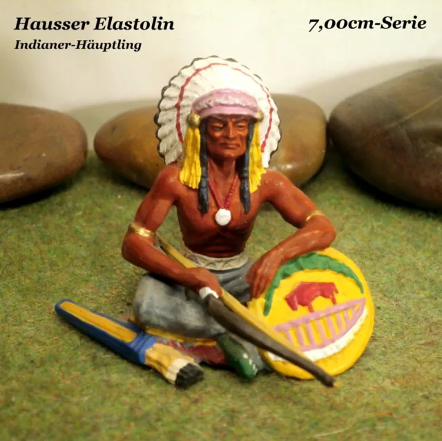 Original Hausser Elastolin 7cm Indianer mit Bogen naturgetreu &handbemalt N°6839