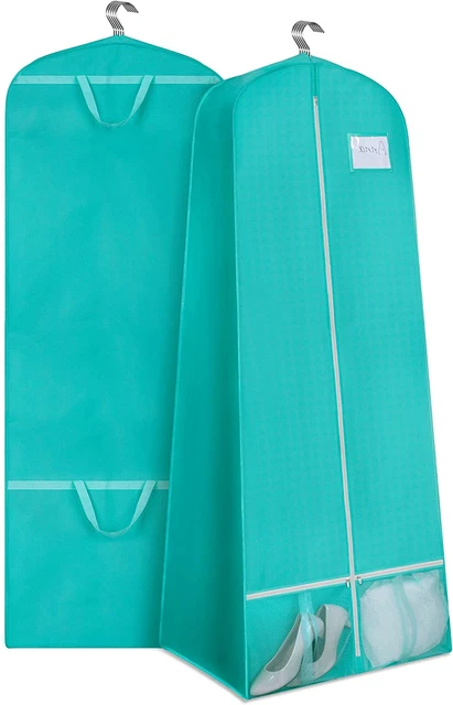 SLEEPING LAMB 72'' Wedding Dress Garment Bag 15'' Gusseted Dress Bag for Gowns L