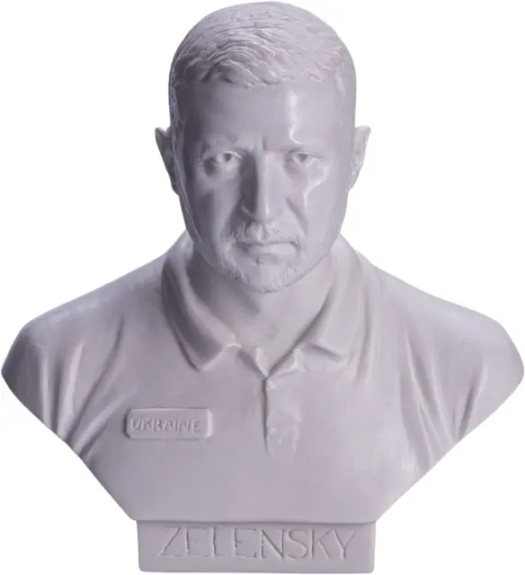Ukrainian President Volodymyr Zelensky Marble Bust Statue Sculpture 15 Cm