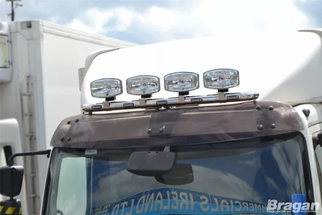 Roof Spot Light Bar + LEDs For Iveco Eurocargo Front Lorry Truck Stainless Steel