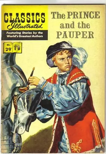 Classics Illustrated #29 PRINCE & PAUPER Mark Twain. Rare British NZ issue 1962!