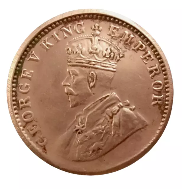 India Sailana State 1912 George V One Quarter 1/4 Anna Copper Coin 2