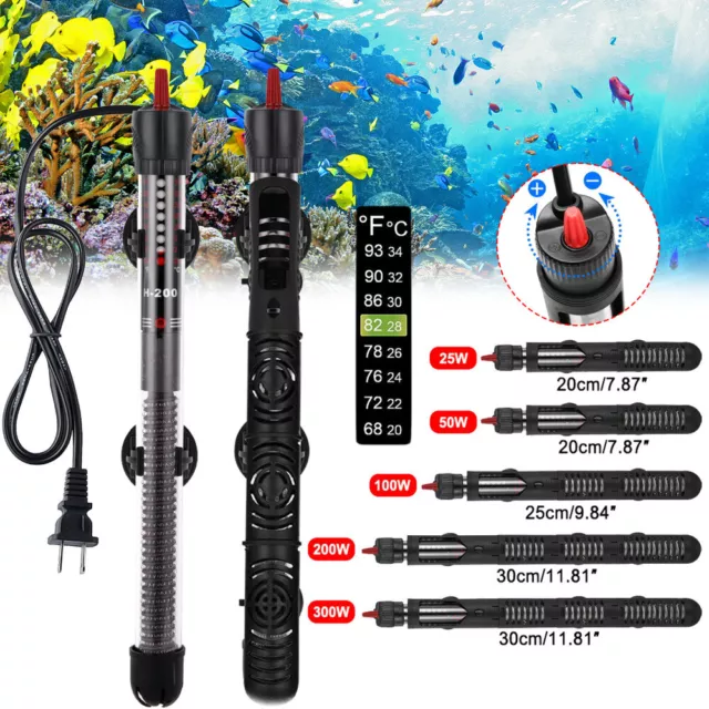 Aquarium Water Heater 50-300W Anti-Explosion for Tropical Fish Tank Submersible