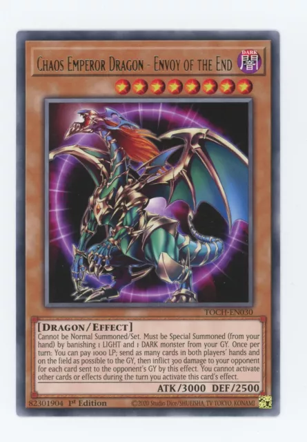 Yugioh Chaos Emperor Dragon-Envoy Of The End TOCH-EN030  Rare 1st Edition NM x3
