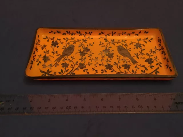 BEAUTIFUL CZECHOSLOVAKIAN ART GLASS ART DECO DRESSER TRAY HAND PAINTED 20's-30's