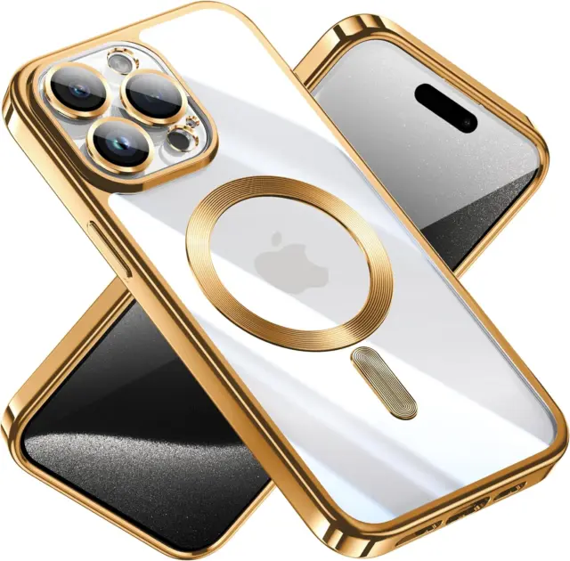 Funda Magsafe Para Apple iPhone 15 PRO MAX Forro Cober Protector [Oro Rosa]