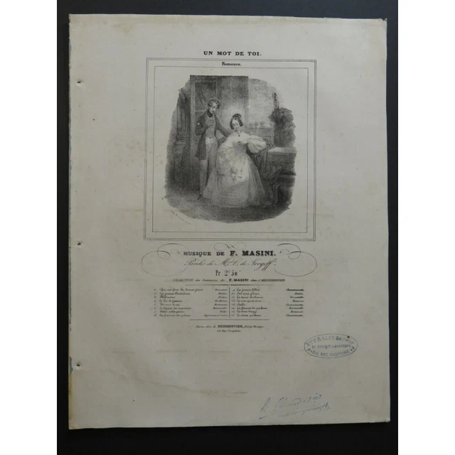 MASINI F. Un mot de toi Chant Piano ca1840 2