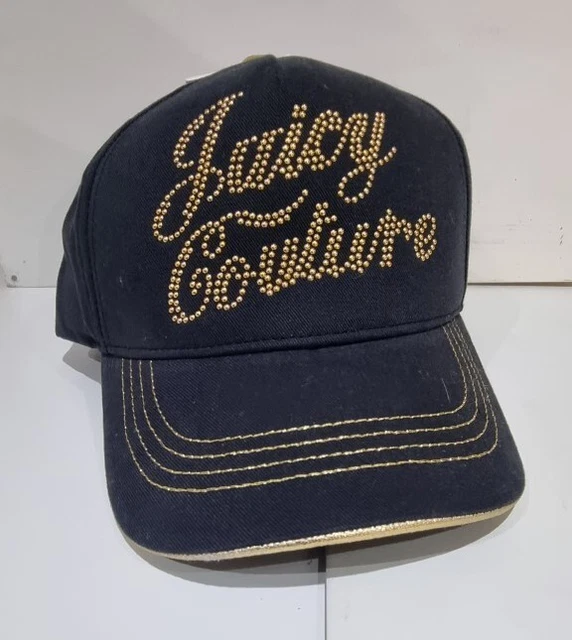 Cappellino Juicy Couture nero/oro etichetta ragazza/donna nuovo con etichette taglia unica dy9