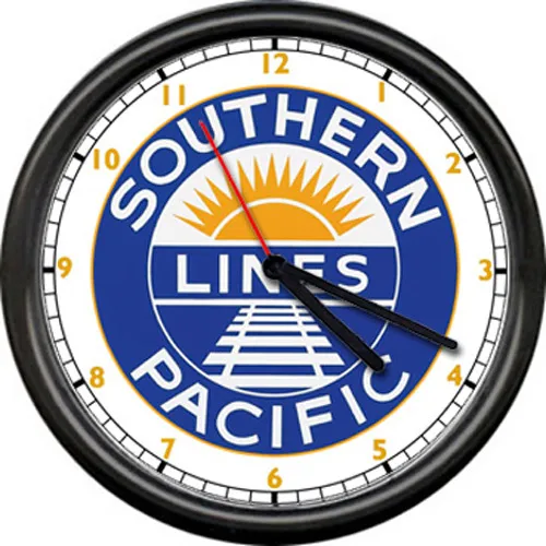 Southern Pacific Lines Retro Railroad Train Conductor Sign Wall Clock