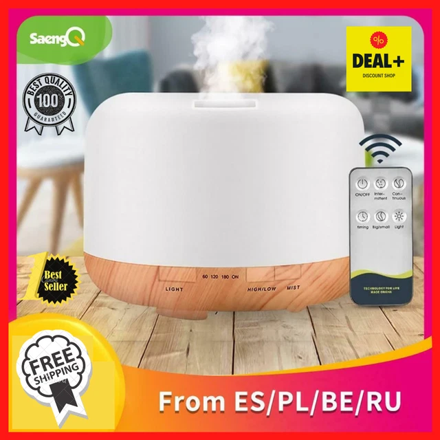 Saengq Electric Aroma Diffuser Air Humidifier 300-1000ml Ultrasonic Mist LED DIY