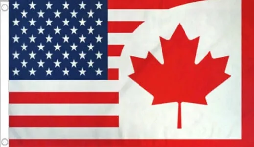 USA and CANADA FRIENDSHIP FLAG 5' x 3' Canadian North America American