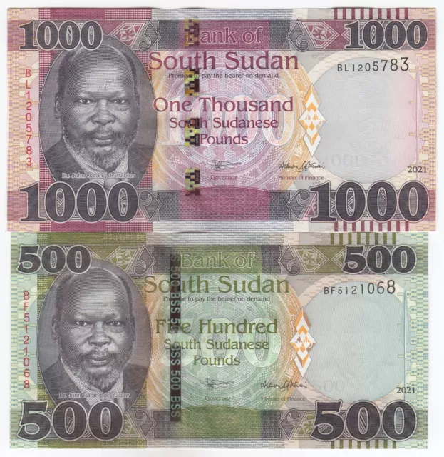 Sud Sudan, 500, 453.5kg, Set Di 2, Bank Of UNC