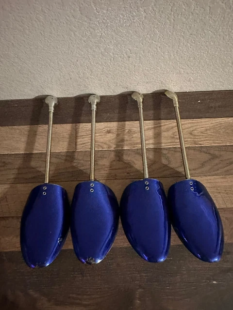 Vintage 2 Set Of Pedor Blue Shoe Tree Forms Stretcher