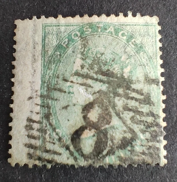 GB QV 1855-57 1s Pale Green. SG73. Used. Cat £350. Wmk Emblems.