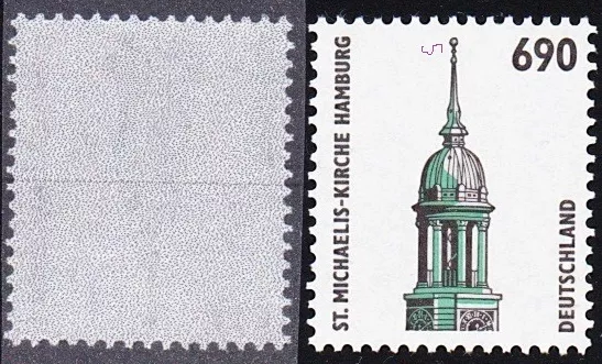 [MF411] SWK 690 Pf. MiNr. 1860yR. mit wenig Melierfasern auf DP1MW-Papier ★★