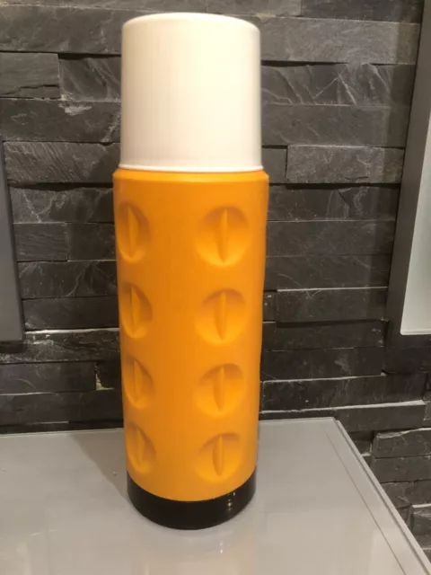 Thermos vintage publicitaire Renault orange années 70 70's