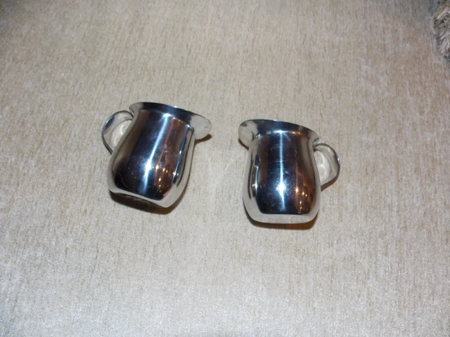 2 Stainless Steel Mini Creamers Ekco And Capco