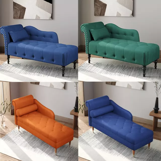 CHESTERFIELD CHAISE LONGUE Lounger Sofa Vintage Upholstered