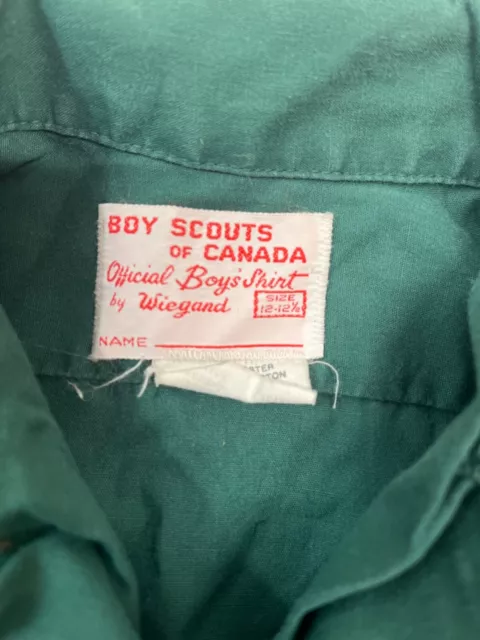 Vintage Canadian Boy Scout Uniform Shirt by Wiegand boys 12 2