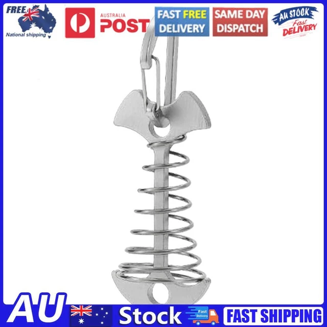 Fishbone Spring CAMPING FISHBONE GROUND Nail Portable Spring Hook Wind Rope Buckle ...