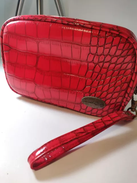 Samantha Brown Red Alligator Style Clutch