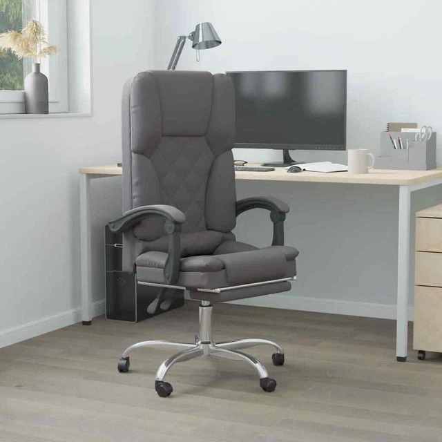 Fauteuil de massage inclinable de bureau Gris Similicuir