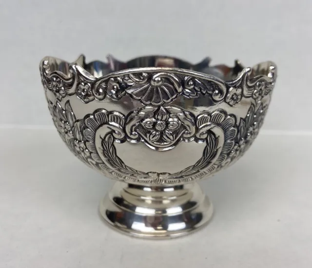 F. B. Rogers Silver Co Pedestal Silverplated Bowl Ornate Floral Japan NWB