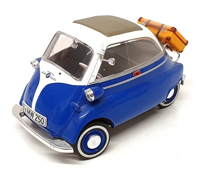 Modèle Die-cast BMW Isetta 250 1955 Bleu Et Blanc 1:18 Welly - Miniature Détaillée