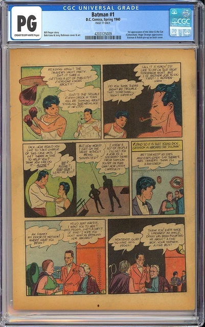 Batman #1 (Page 17 Only) 1st App. The Joker Classic Golden Age DC Comic CGC 1940