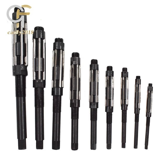 Adjustable 9Pcs Hand Reamers Set A-I, H4-H12, 15/32" to 1-3/16", HSS