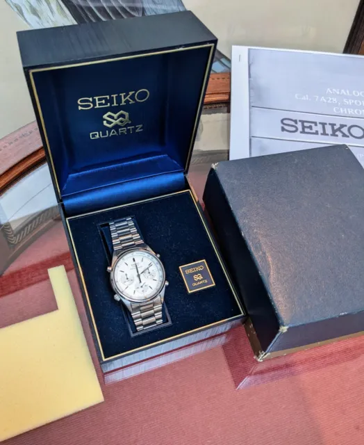 SEIKO 7A28-7020 CHRONOGRAPH Watch James Bond White Dial Boxes & Instructions  VGC £1, - PicClick UK