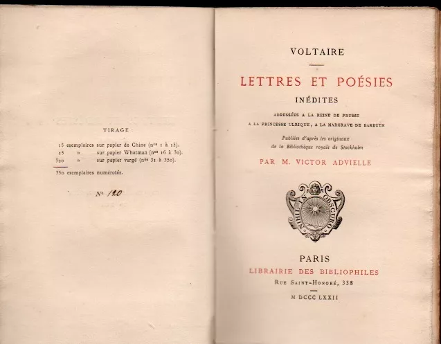 Lettres Et Poésies Inédites Adressées À La Reine De Prusse. Voltaire 2