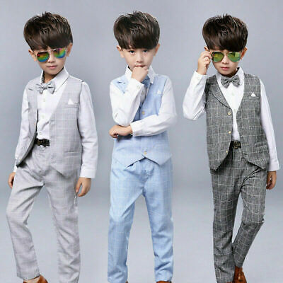 Boys Suits Linen Suit 3 Piece Long Set Suit  Wedding Page boy Formal Baby Boys
