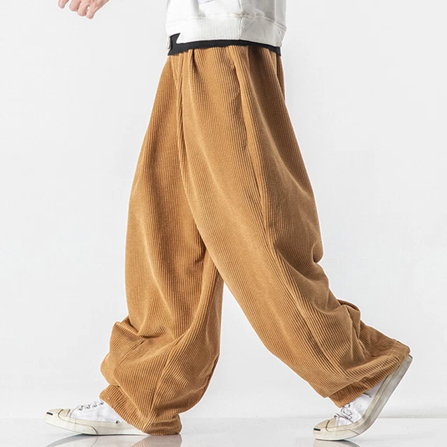Pantalon Homme Velours Côtelé Baggy - Coupe Large, Confort Hip Hop