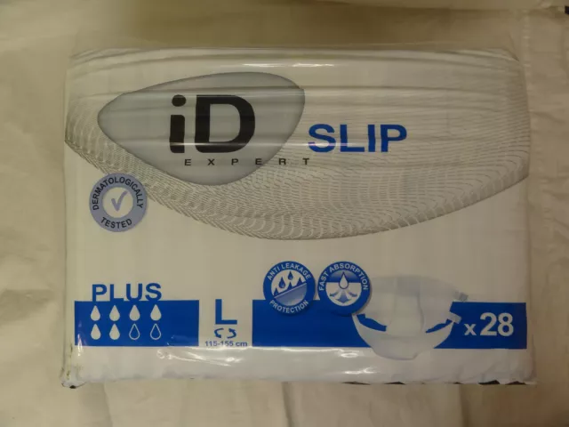 ID Expert Slip - Plus - Large - 1 Pack Of 28 Incontinence Slips - PE Backed