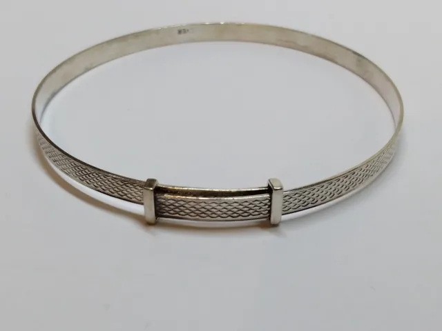 Sterling silver 925 bracelet bangle ladies expanding adjustable patterned