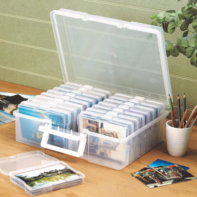 Larger Photo Case 4x6 Photo Box Storage With 16 Inner Photo Keeper  Organizer Cases Photos Storage