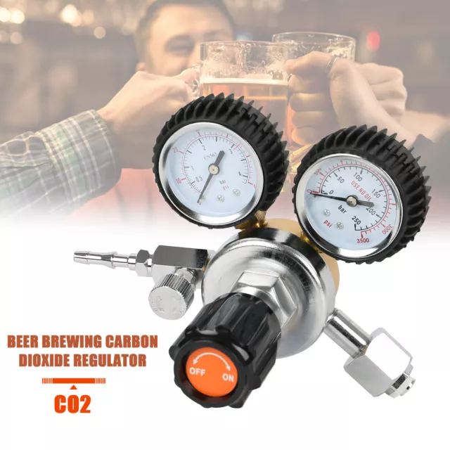 Dual Gauge CO2 Regulator Keg Beer Regulator W21.8 Inlet for Draft Beer Homebrew