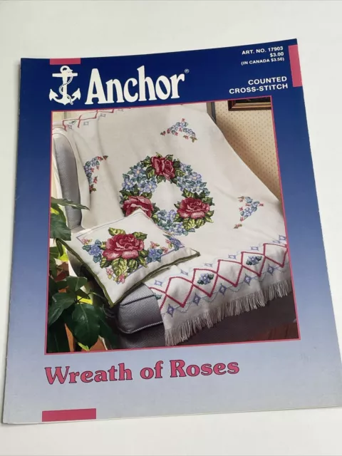 Anchor Wreath of Roses Cross Stitch Pattern